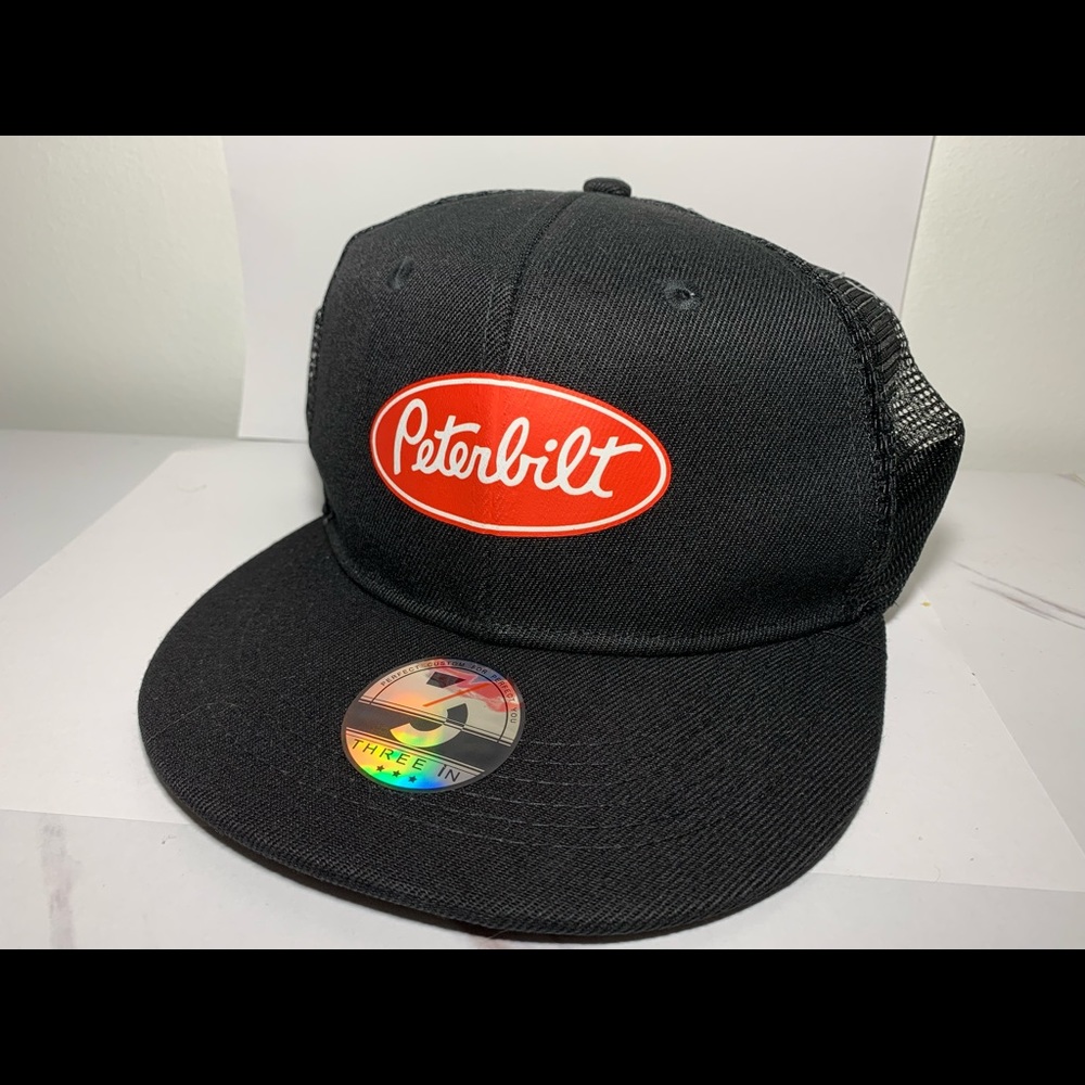 Peterbilt Hat: Black Twill Mesh Truckers Cap